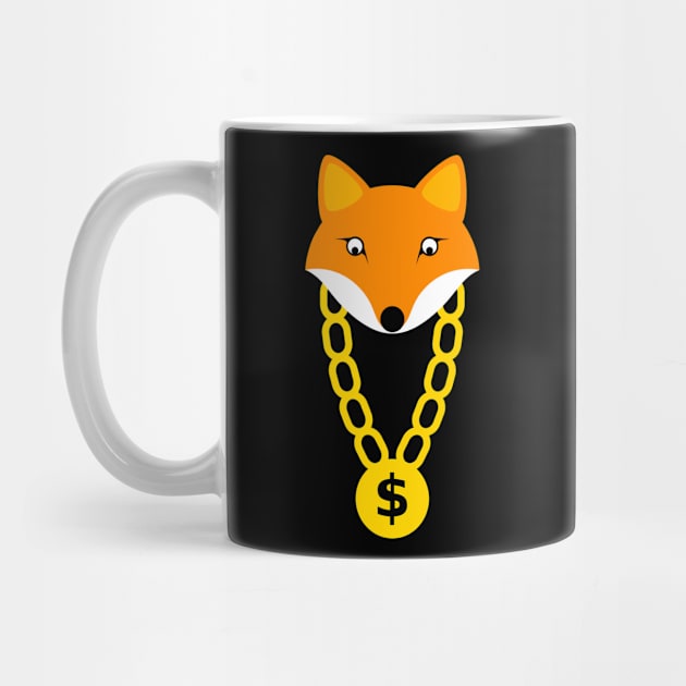 Cute Fox With Gold Chain And Dollar Symbol by Bohnenkern